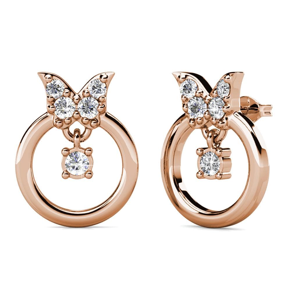 Boxed A Thousand Butterfly Set Embellished with SWAROVSKI® Crystals In Rose Gold