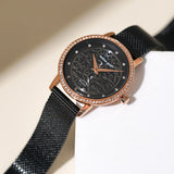 Bullion Gold Bullion Gold Elite Watch Embellished with Rhinestone - Rose Gold and Black