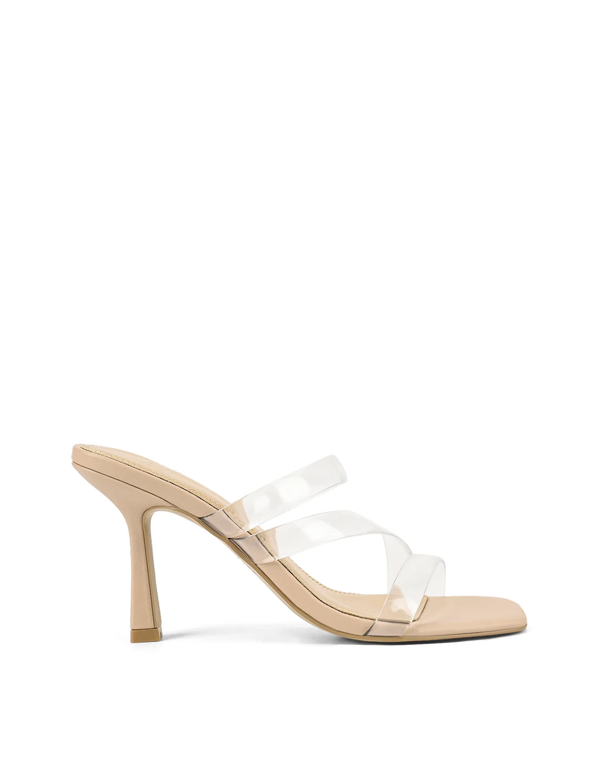 Siren Heeled Sandals - Seashell Leather & Vinylite