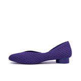 Pointed Toe Knit Ballet Flats - Purple