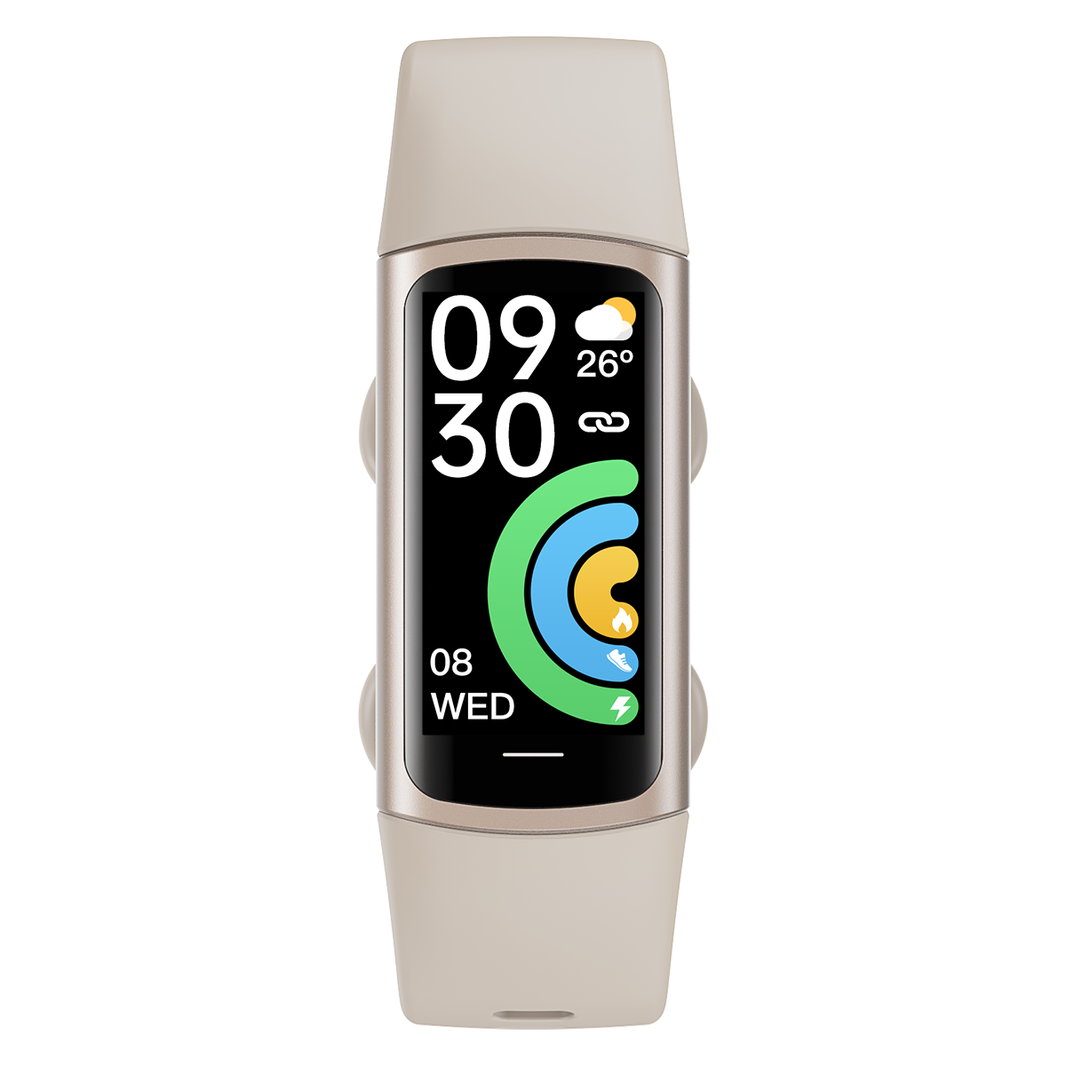 TODO Fitness Tracker Smart Watch BT 5.0 Body Thermometer Temperature BPM Monitor - Silver