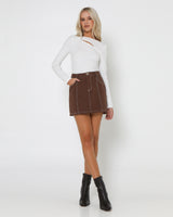 Lost In Lunar Women's Artia Mini Skirt - Choc