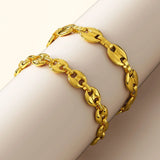 Bullion Gold Interlocking Anchor Link Bracelet in Gold - 8mm