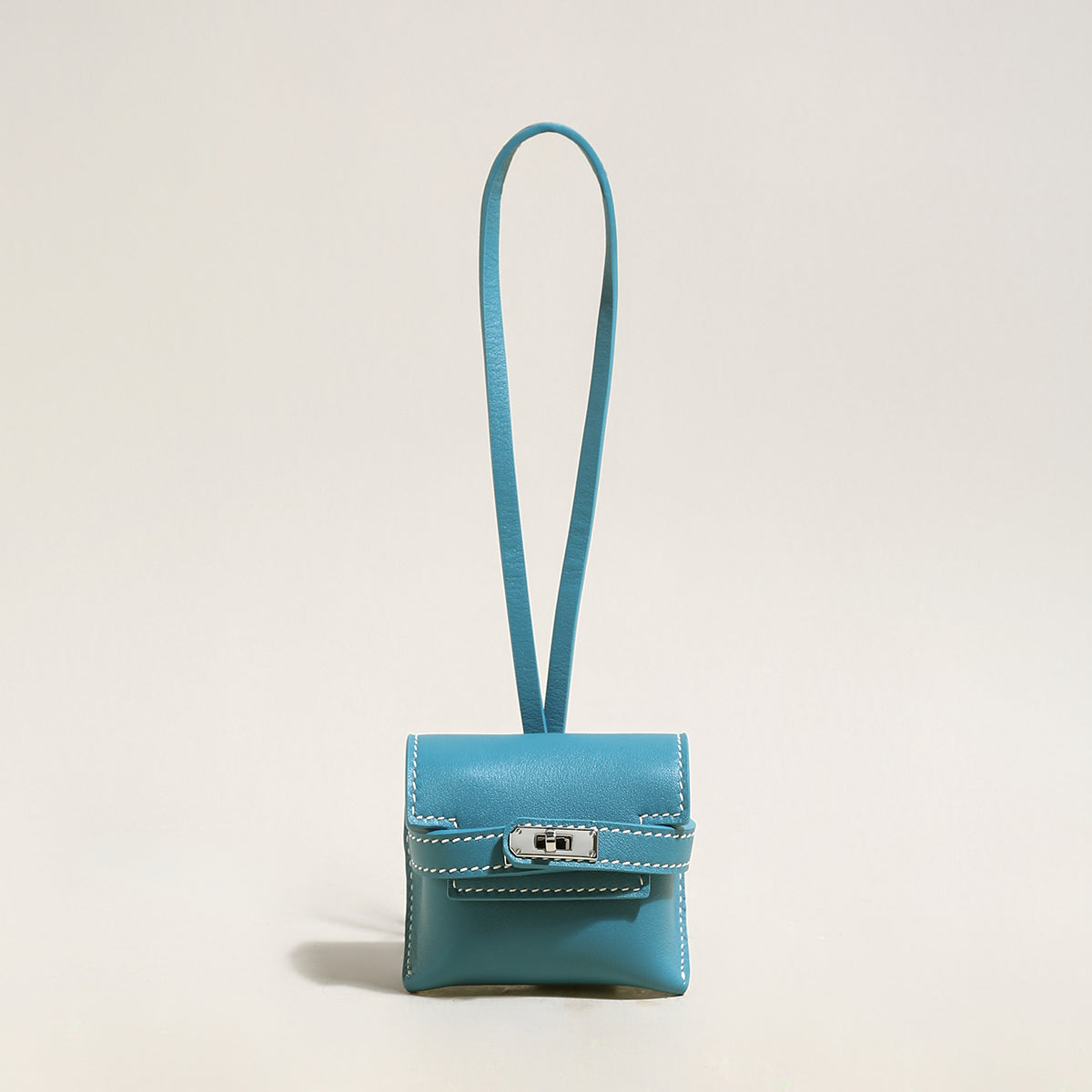 Leather Crafted AirPods Case Wrist Pouch - Blue