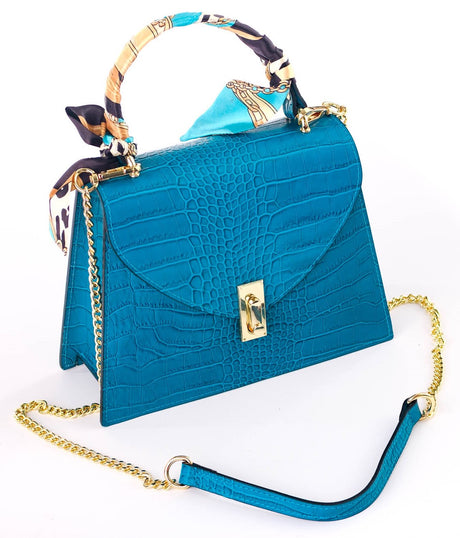 Bosccolo Handbag - Blue  Croco