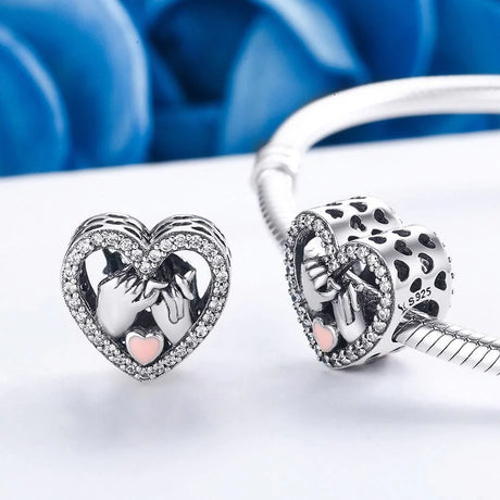 Solid 925 Sterling Silver Pinky Promise Pandora Inspired Charm