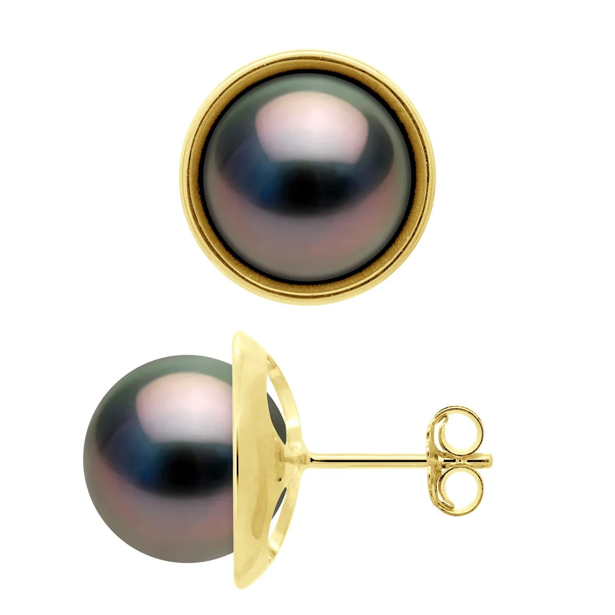 Earrings Prestige Tahitian Pearl Yellow Gold