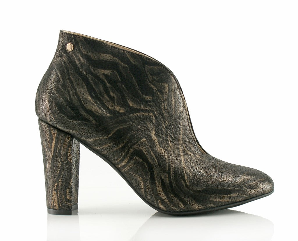 Bosccolo Womens Heel Boots Zebra - Black