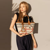Colorful Abstract Top Handle Bag - Stripe