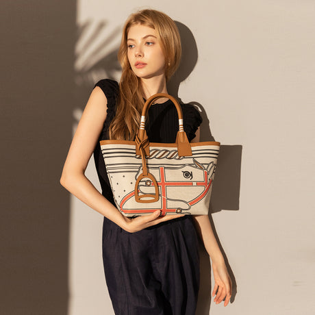 Colorful Abstract Top Handle Bag - Stripe