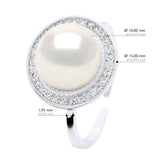 Ring Adjustable Surroundings In Cubic Zirconia - Natural White - Longueur 42 cm