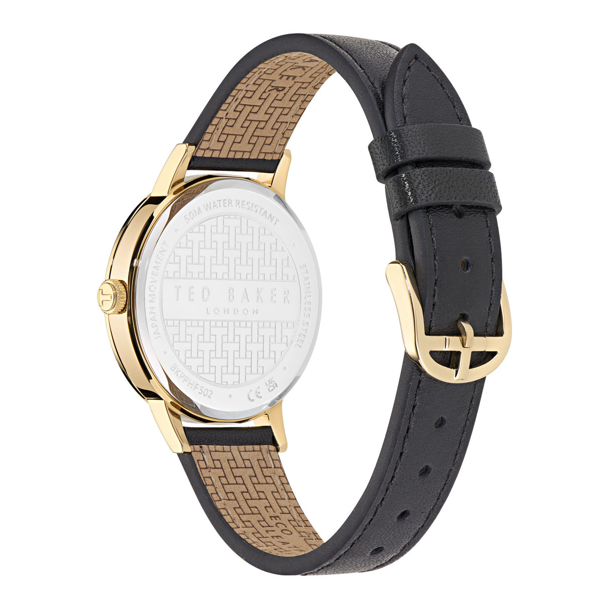 Ted Baker Womens Phylipa Classic Gold Black Leather
