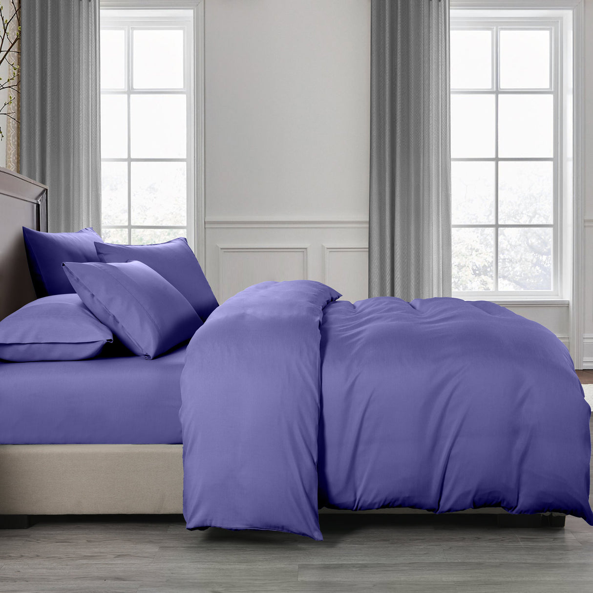 Royal Comfort Bamboo Cooling 2000TC 6-Piece Combo Set-Royal Blue