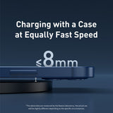 Baseus Digital LED 15W Fast Charging Wireless Phone Charge Pad Type-C USB - Black
