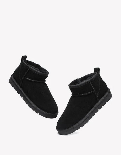 Julia Cow Suede Boots in Black