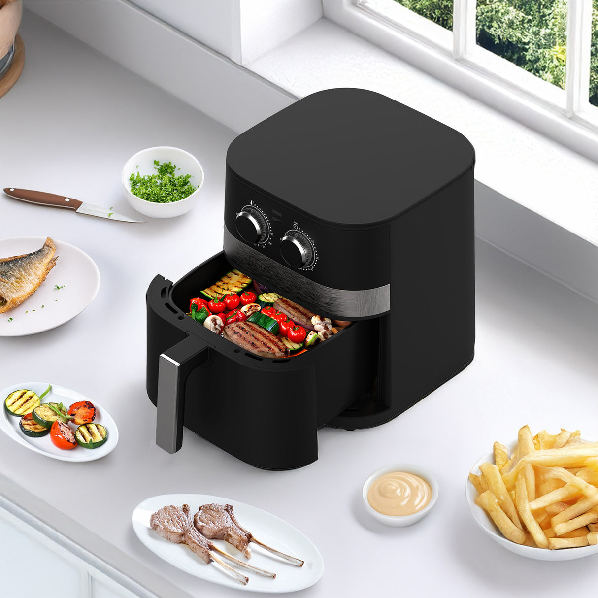 Kitchen Couture 5.5L Compact Air Fryer Stylish Powerful
