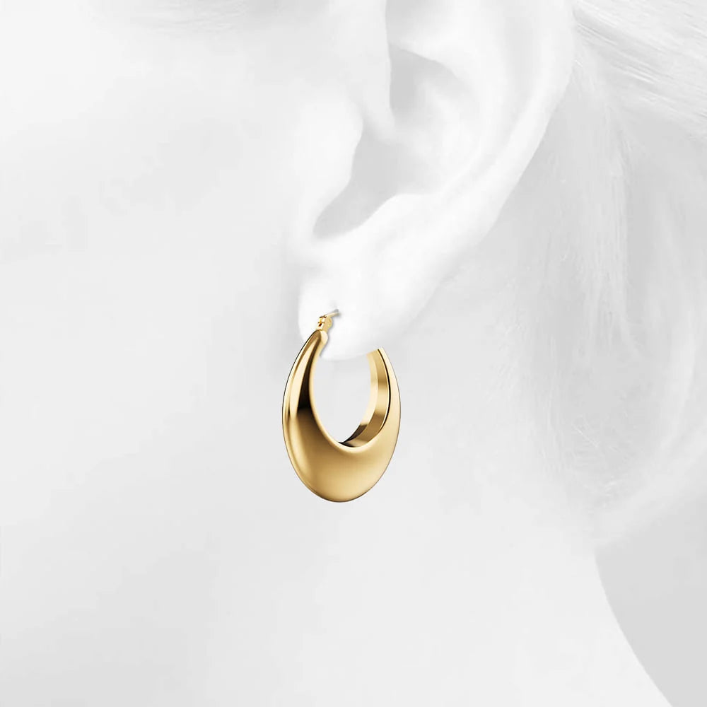 Bullion Gold Maia Gold Stainless Steel Hoop Earrings
