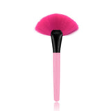 Flat Fan Brush Professional Fiber Makeup Brush Define Bronzer Illuminator - Pink