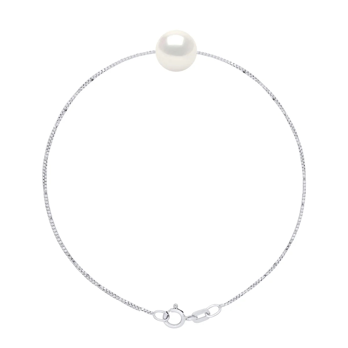 Manufacture Royale Bracelet Freshwater Pearl White Sterling Silver 9-10mm Venetian Chain