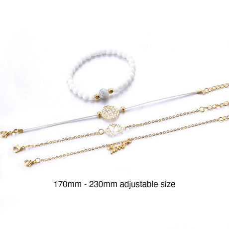 Bohemian 4-Piece Charm Bead Bracelet Set