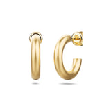 Bullion Gold Solid C-Hoop Gold Layered Earrings