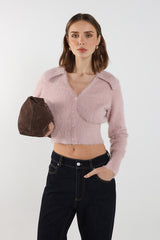 Madison The Label Lucy Knit Cardigan - Dusty Pink