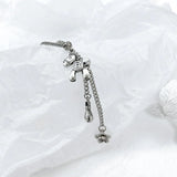 Bullion Gold Petite Pony and Flower Long Chain Necklace in White Gold