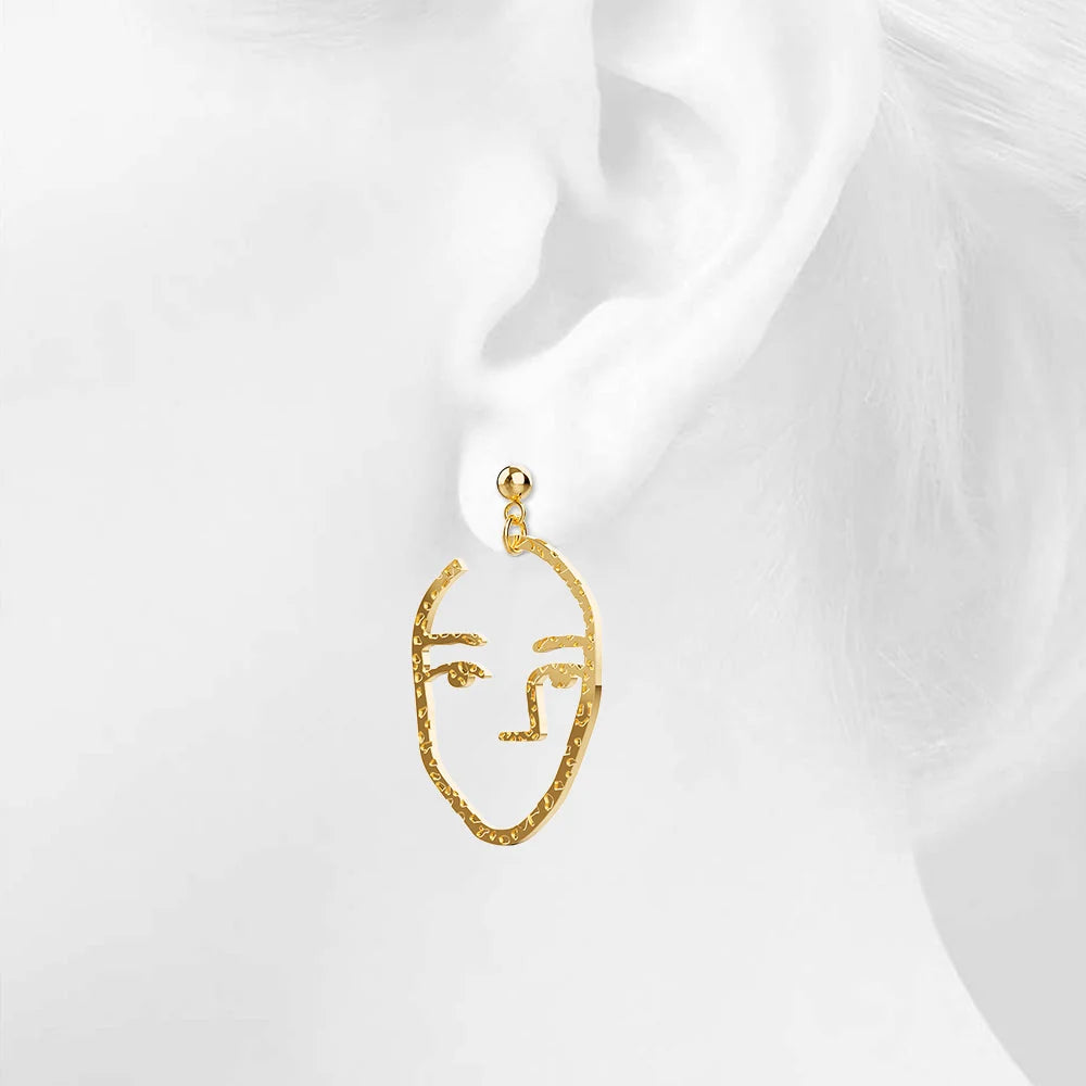 Bullion Gold Double Face Gold Layered Earrings