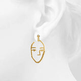 Bullion Gold Double Face Gold Layered Earrings
