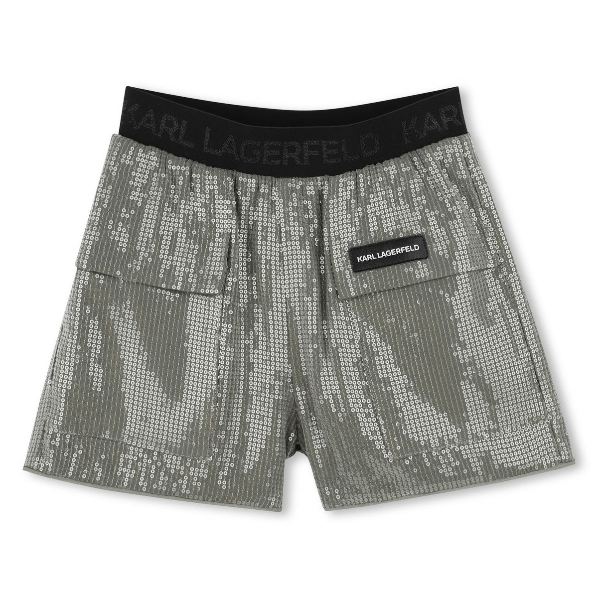 Karl Lagerfeld Girls Formal Shorts With Sequins - Grey