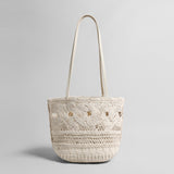 Macrame Open-Weave Tote Bag - Ivory