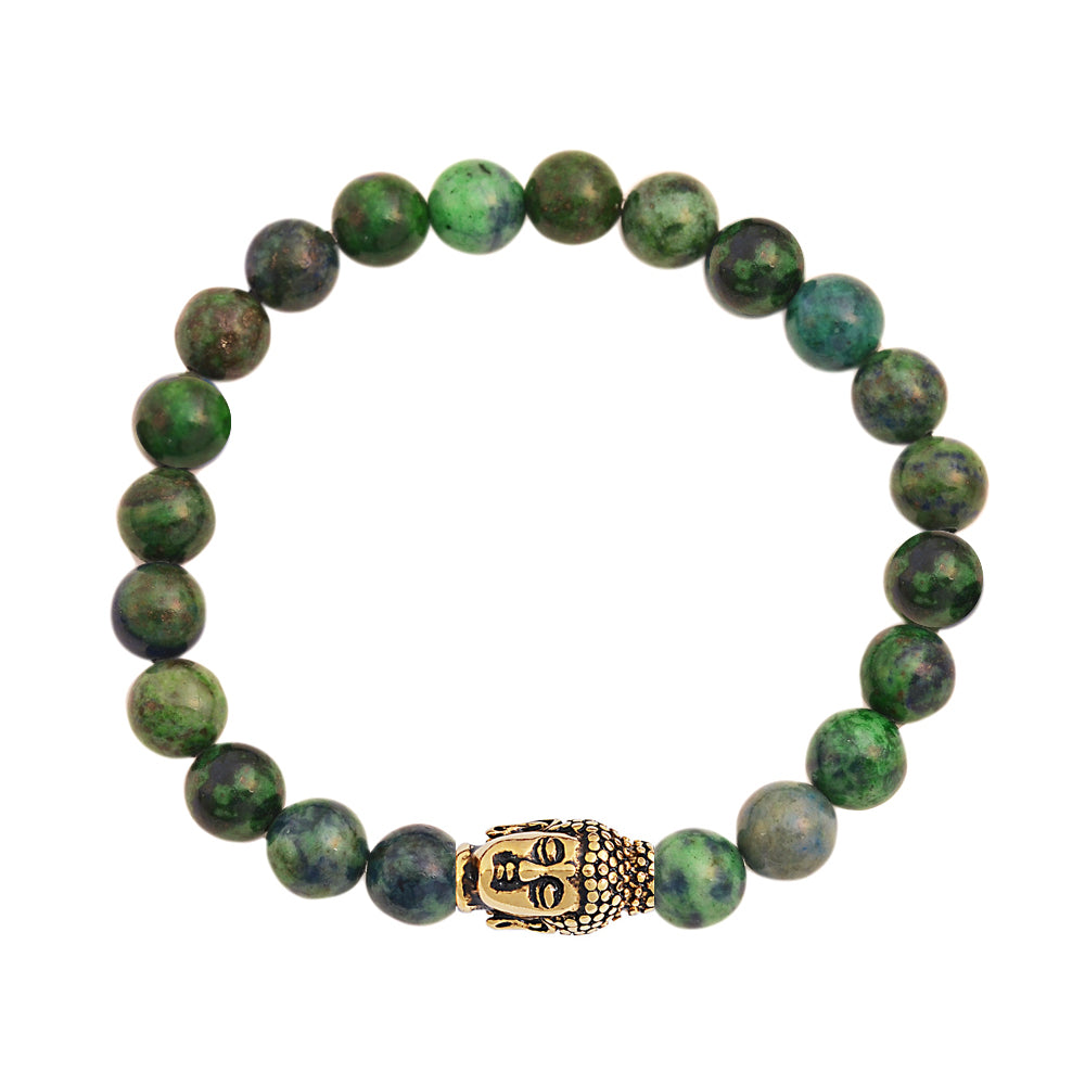 Stephen Oliver 18K Gold Plated Jade & Carved Buddha Bracelet