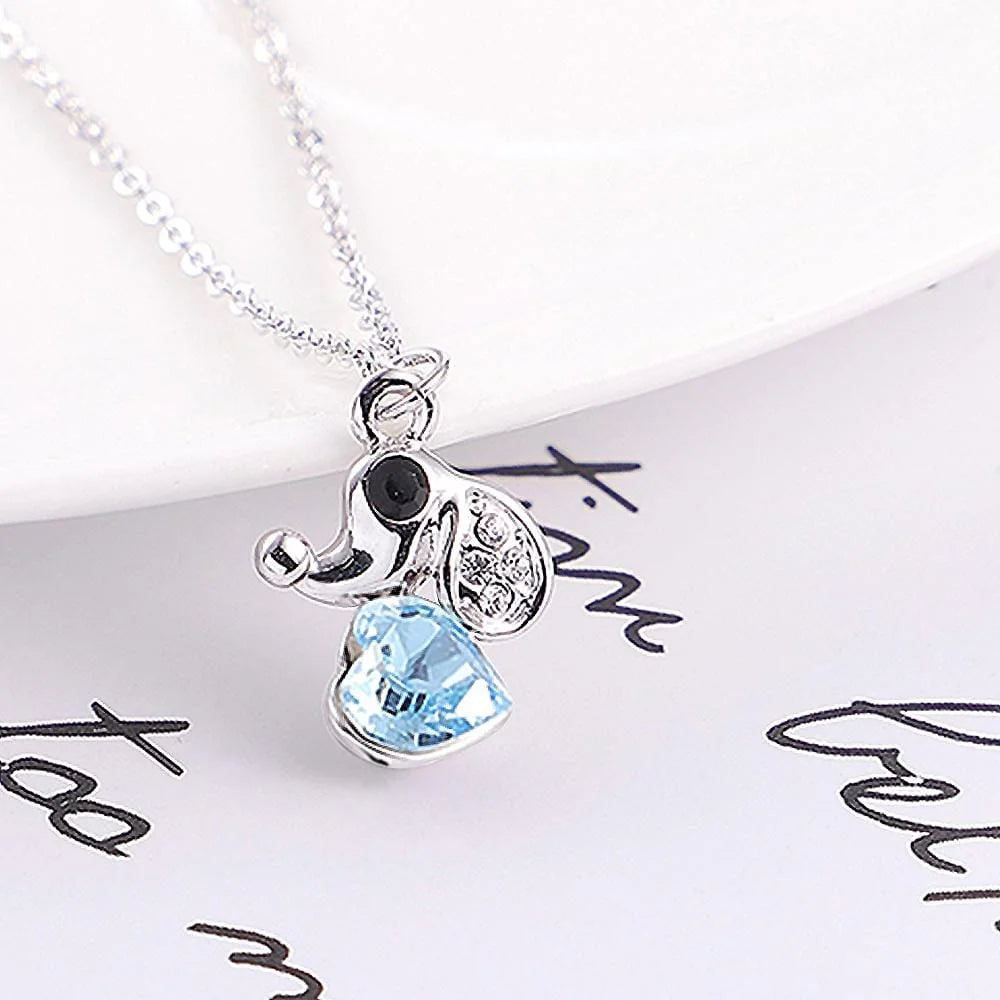 Boxed Cute Elephant Necklace and Earrings Set Embellished with SWAROVSKI® crystals