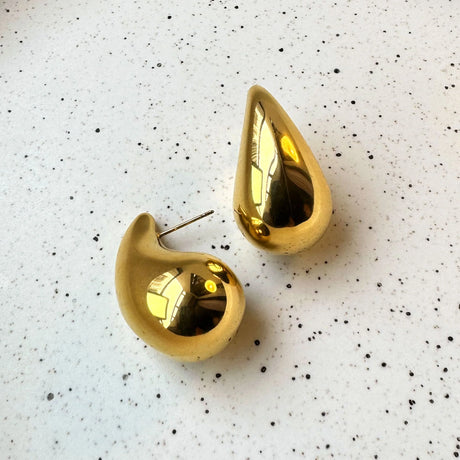 Bullion Gold Raindrop Gold layered Stud Earrings