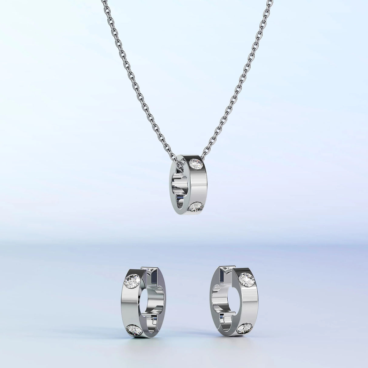 Krystal Couture Ring Pendant Necklace Embellished with SWAROVSKI Crystals