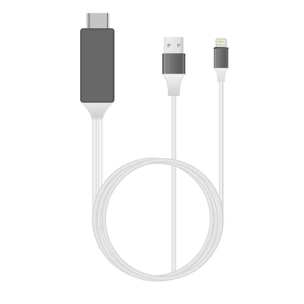 TODO Lightning Pin To Hdmi 1080P Adapter Cable Usb Charge Iphone Ipad Audio Video Lead Tv
