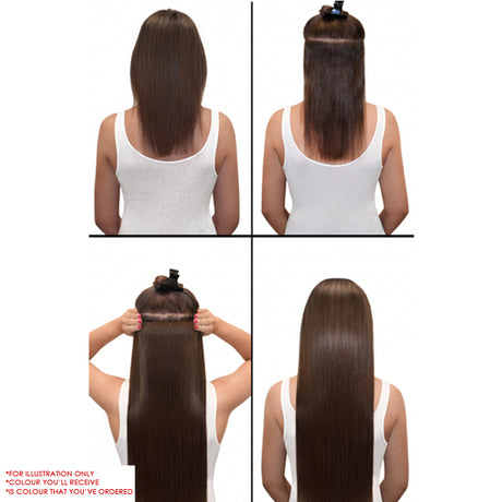 2Pcs Two Tone Ombre High Grade Silver Gray Straight Clip On Pony Tail 24" Hair Clamp11 2X