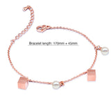 Bullion Gold Pearly Love Charm Bracelet