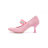 Fishnet Mary Jane Pumps - Pink