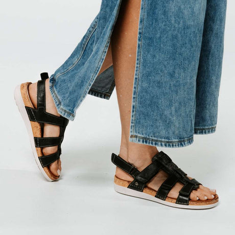 Revere Santorini Gladiator Sandal - Black