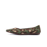 Leopard Print Pointed Toe Work Shoes - Green