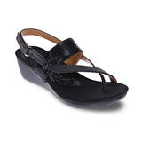 Revere Honolulu Back Strap Wedge - Onyx/Black Lizard