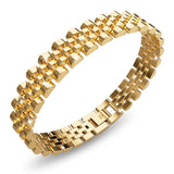 Bullion Gold Brick Gold Layered Stainless Steel Bracelet