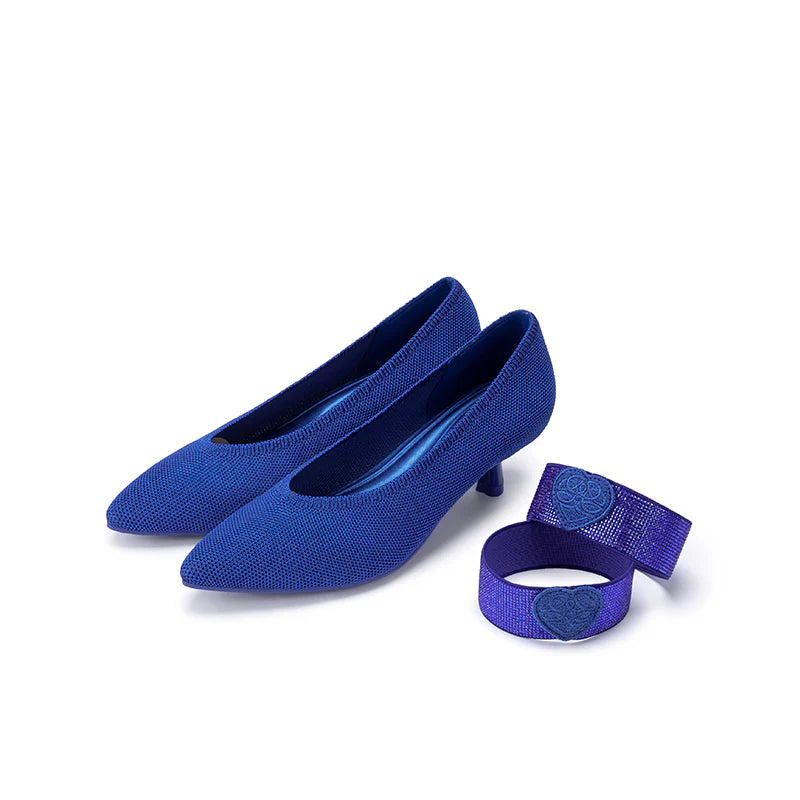 Belle Detachable Strap Mary Jane Heels - Sapphire