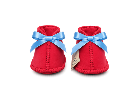 Australian Leather Ugg Infant Ribbon - Tomato Blue - Small