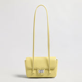 French Chic Pebbled Leather Baguette Bag - Yellow