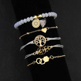 Bohemian 5-Piece Charm Bead Bracelet Set