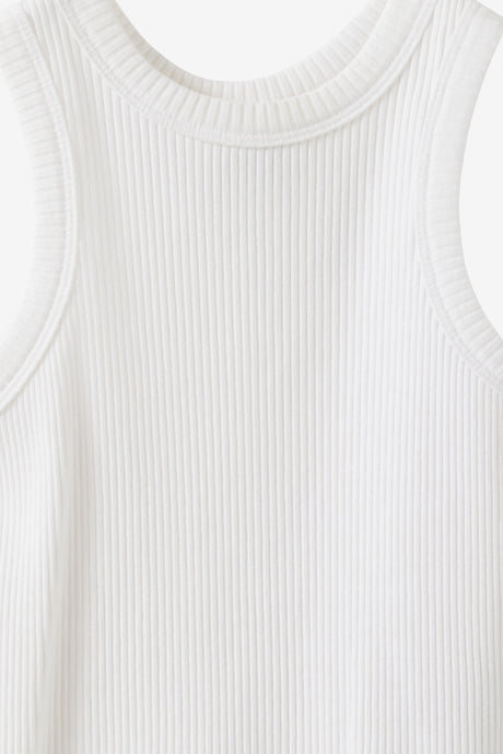 Cotton On Kids Girls Fitted Essential Tank - White Rib