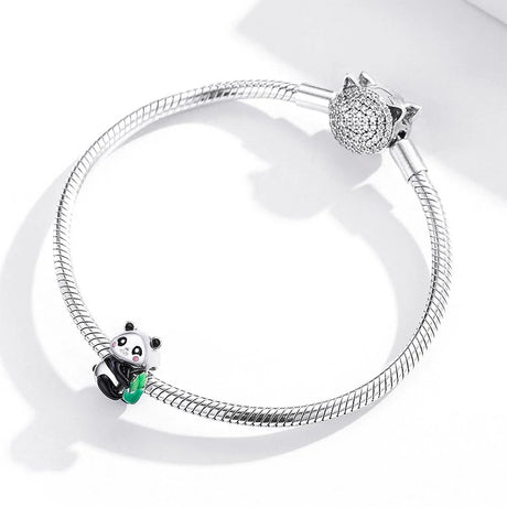 Solid 925 Sterling Silver Baby Panda Pandora Inspired Charm