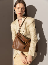 Harper Slouchy Leather Hobo Bag - Brown